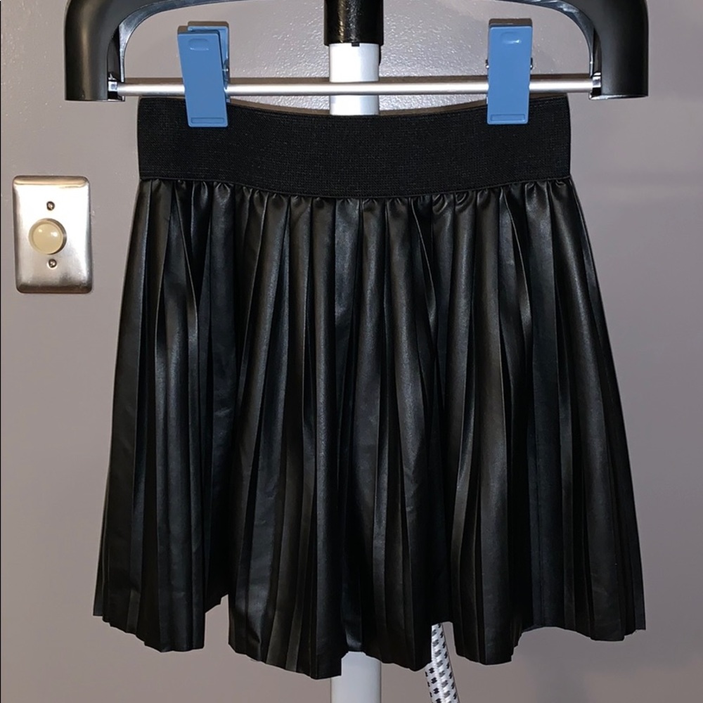 Pleated Pleather Skirt